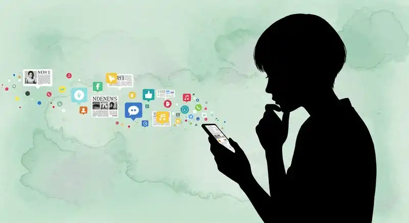 SNSと人のシルエット