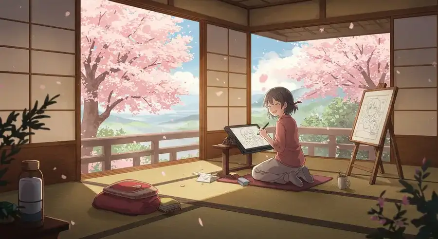 BOOTHでアニメ風LoRAを作成する様子