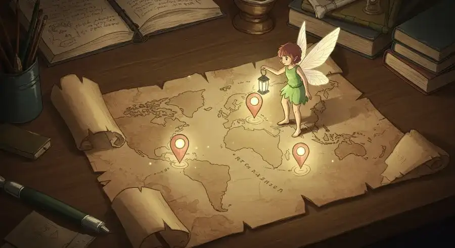 地図でAIイラストサイトの選び方のポイントを探す。-