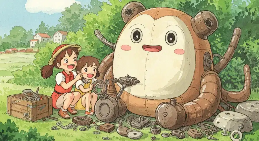 無料のAI漫画サイトを組み合わせて作品を作る様子-