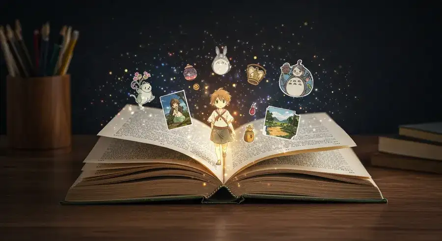 魔法の本から飛び出すイラスト-resized