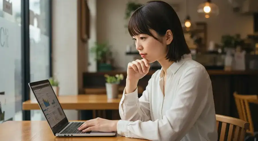 カフェでの集中スタイル