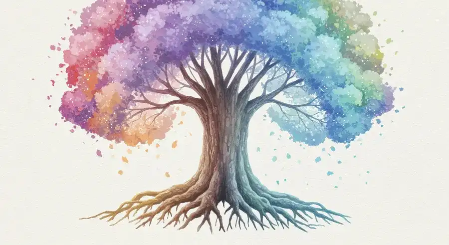 CursorとObsidianで知的生産ワークフローが革命的に変わるイメージの木。